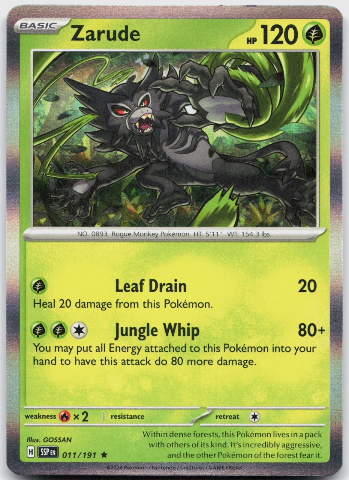 Zarude Holo Rare SV08: Surging Sparks 011/191 NM