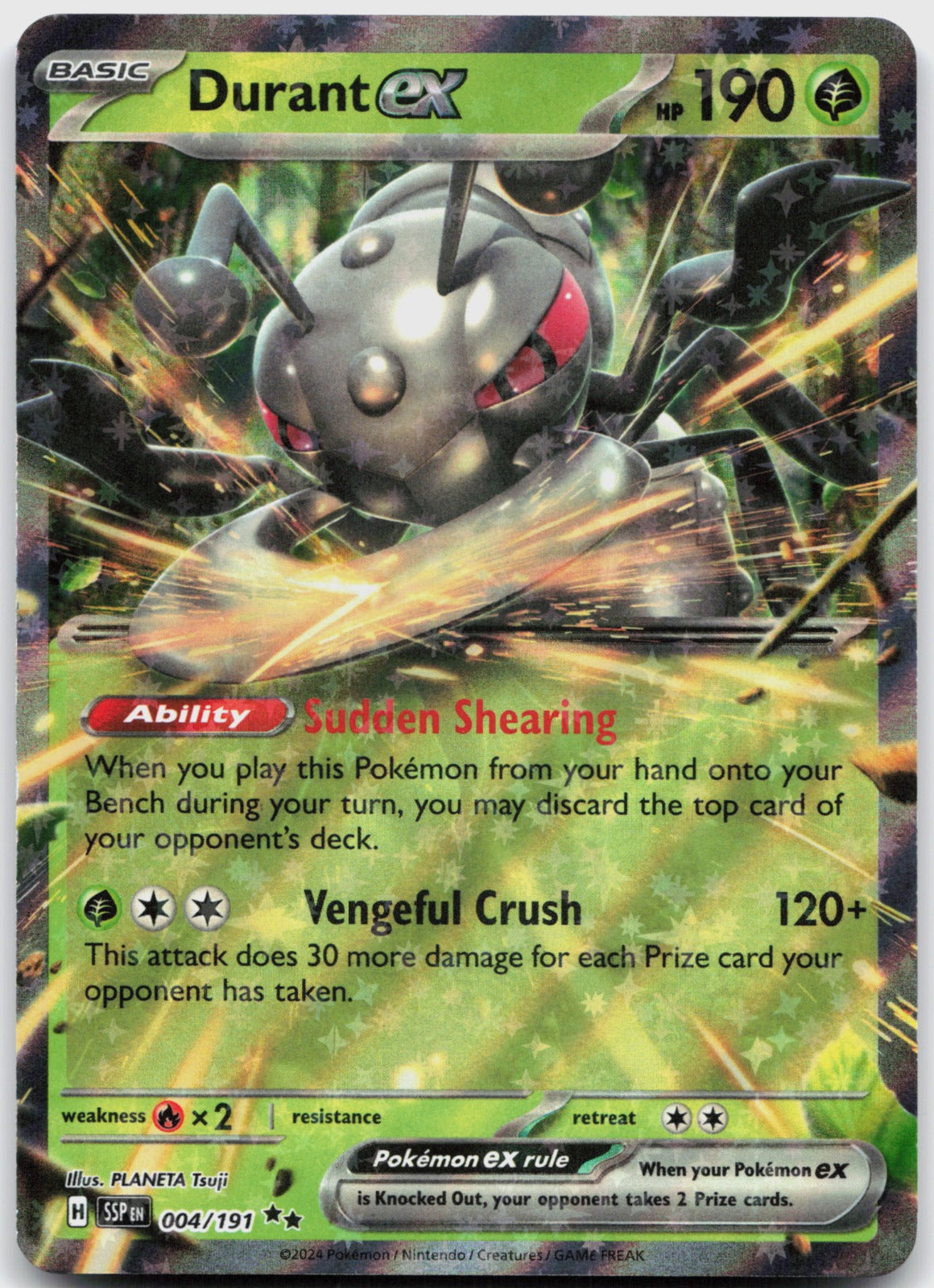 Durant ex Holo Double Rare SV08: Surging Sparks 004/191 NM