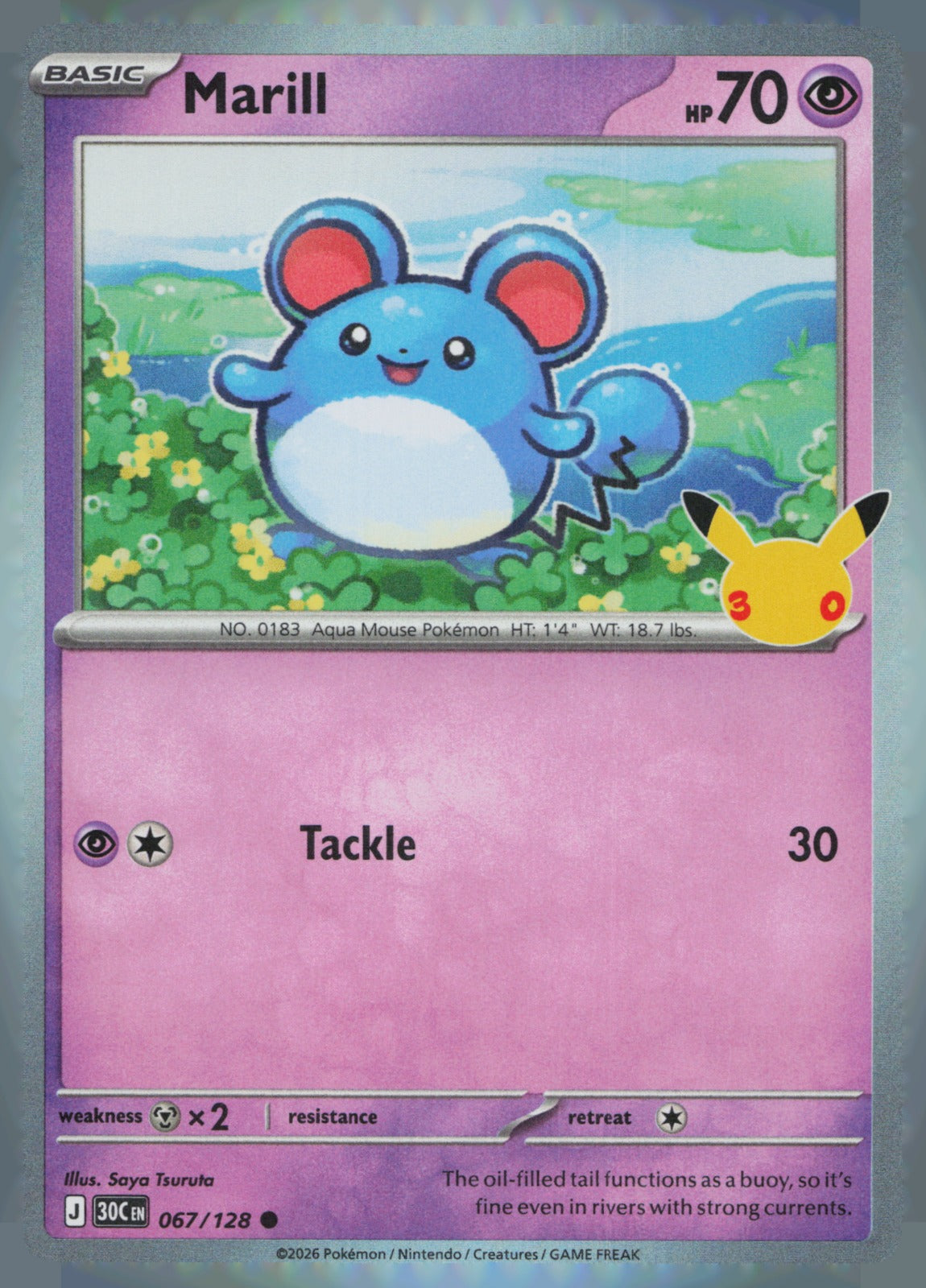 Marill Holo Common ME: 30th Celebration 067/128 NM