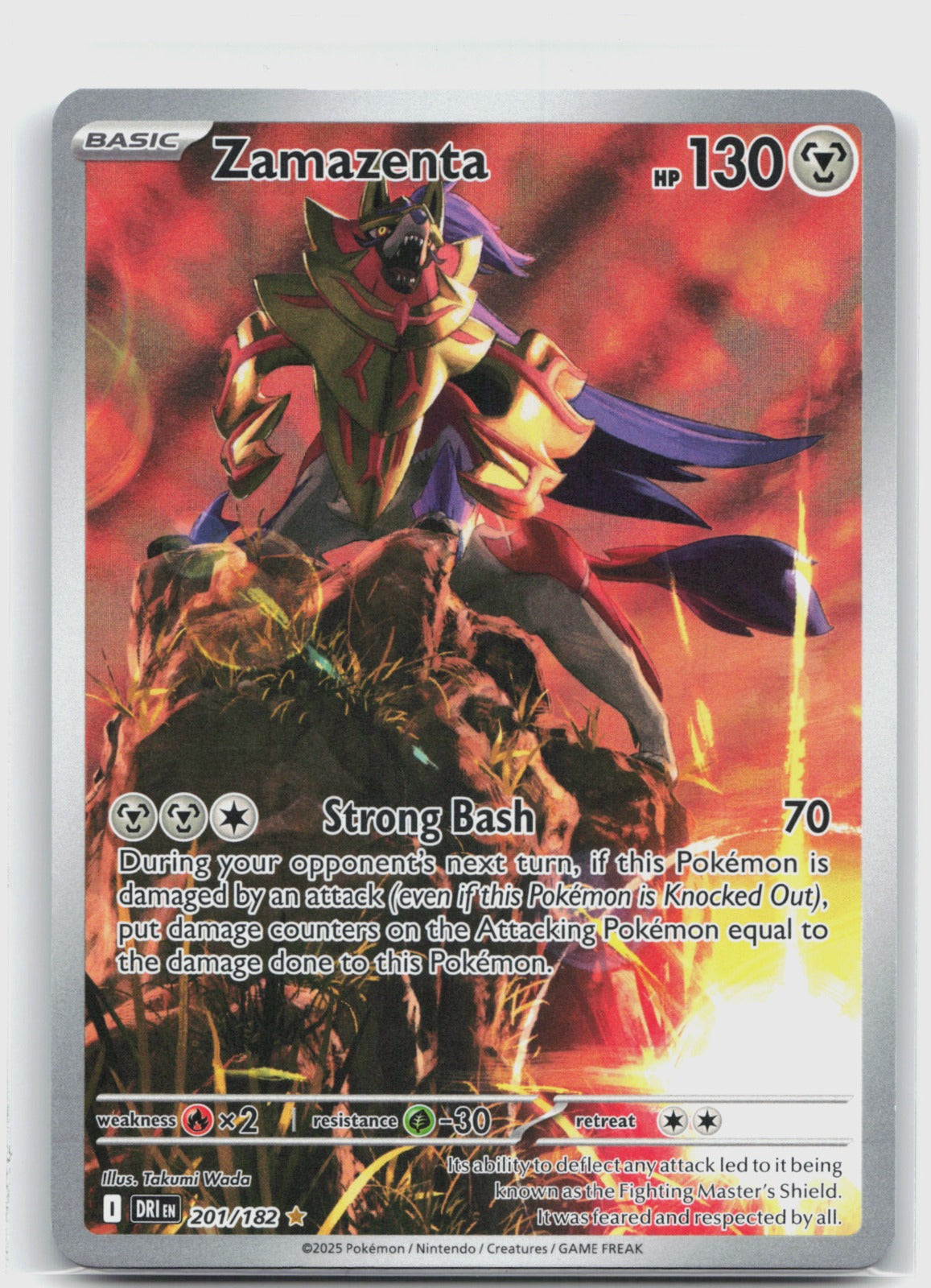 Zamazenta Holo Illustration Rare SV10: Destined Rivals 201/182 NM