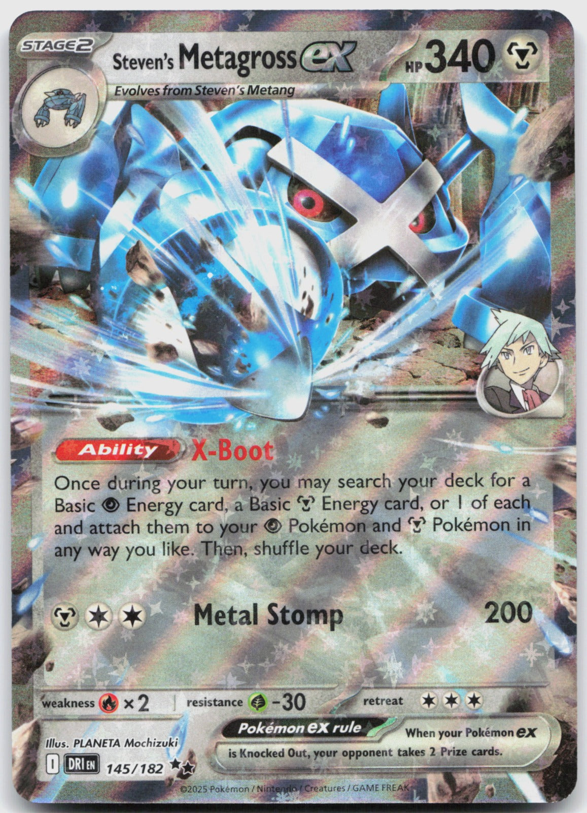 Steven's Metagross ex Holo Double Rare SV10: Destined Rivals 145/182 NM