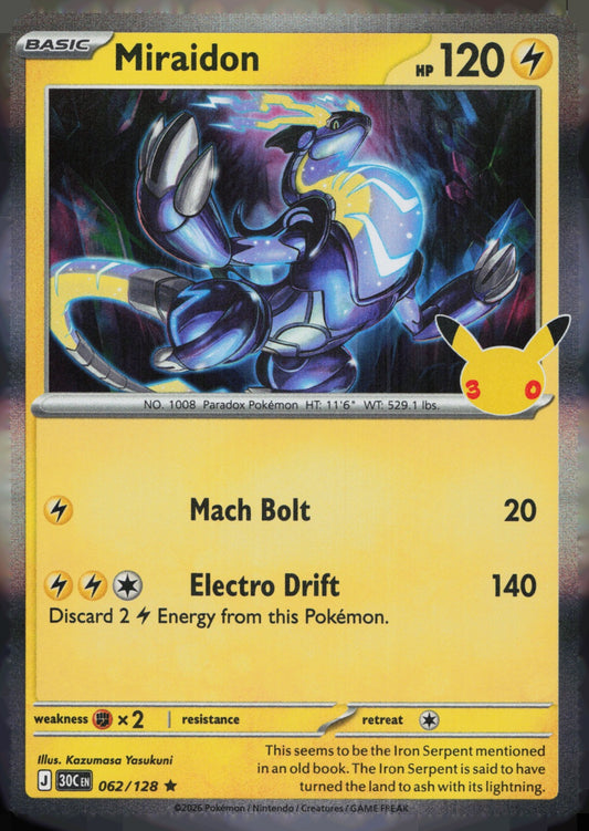 Miraidon Holo Rare ME: 30th Celebration 062/128 NM