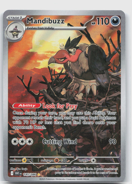 Mandibuzz Holo Illustration Rare SV: White Flare 145/086 NM