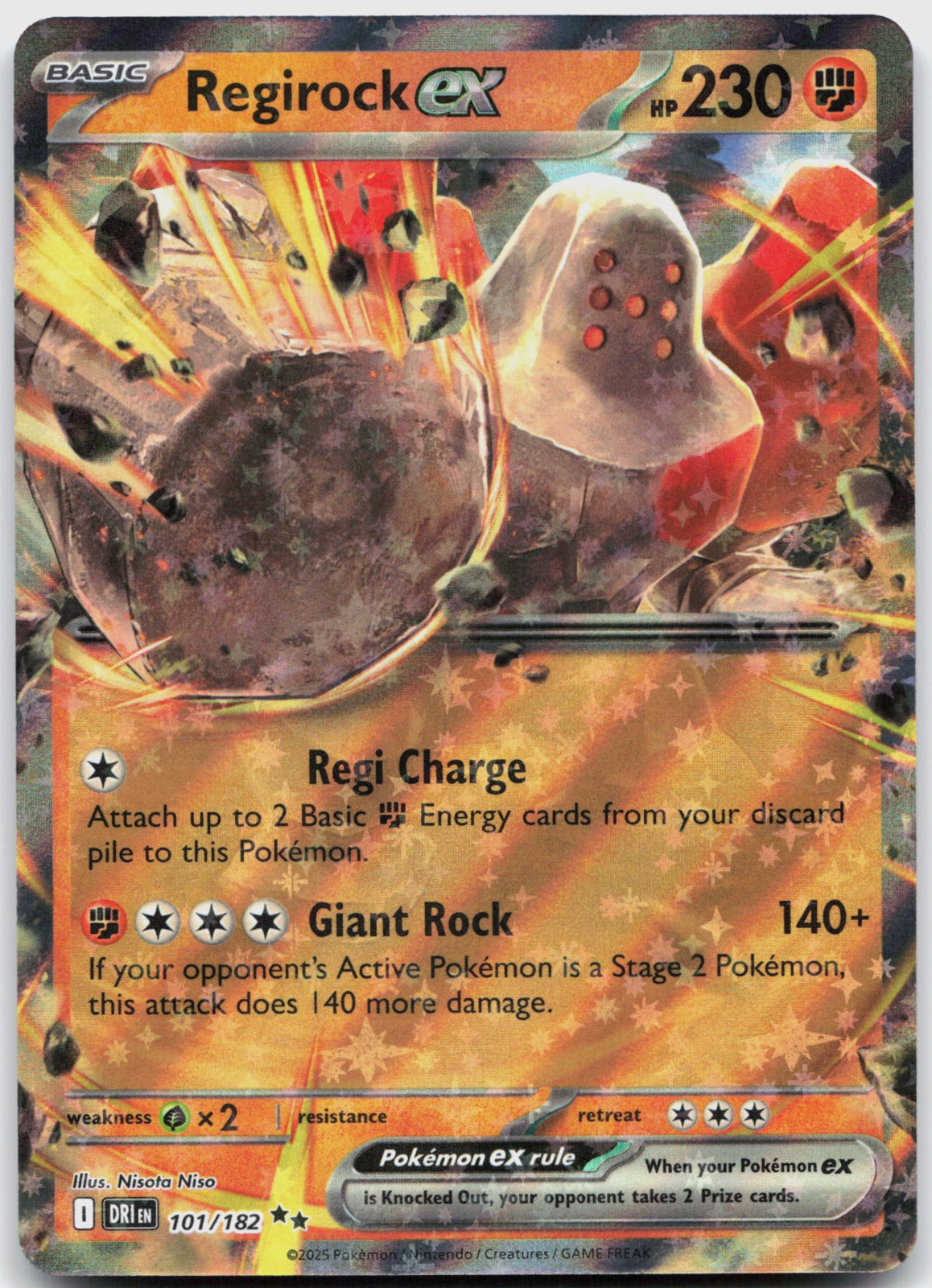 Regirock ex Holo Double Rare SV10: Destined Rivals 101/182 NM