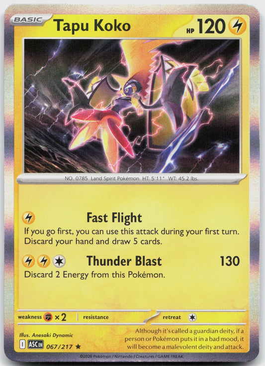 Tapu Koko Holo Rare ME: Ascended Heroes 067/217 NM