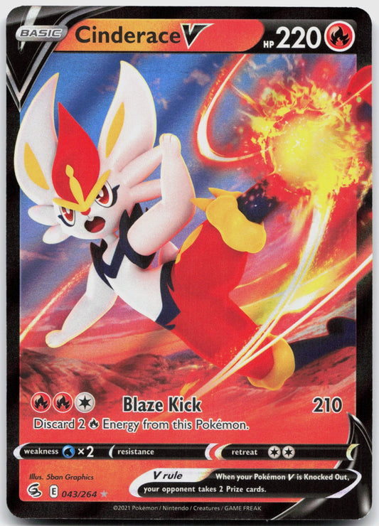 Cinderace V (43) Holo Ultra Rare SWSH08: Fusion Strike 043/264 NM