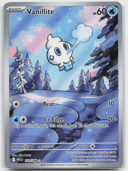 Vanillite Holo Illustration Rare SV: White Flare 111/086 NM