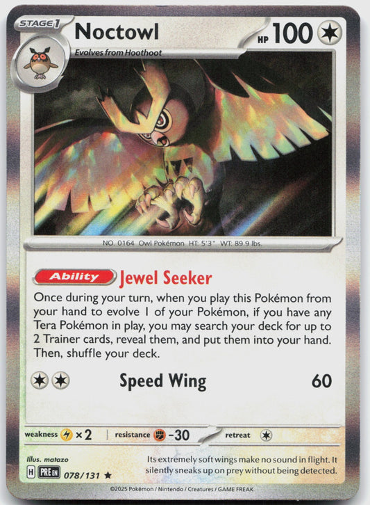Noctowl Holo Rare SV: Prismatic Evolutions 078/131 NM