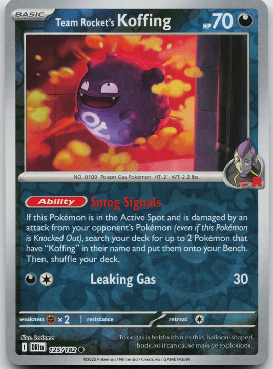 Team Rocket's Koffing Reverse Holo Common SV10: Destined Rivals 125/182 NM