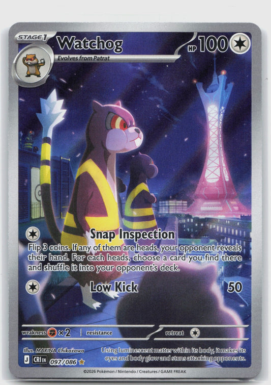 Watchog Holo Illustration Rare ME04: Chaos Rising 097/086 NM