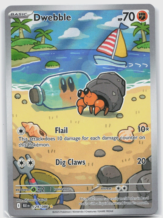 Dwebble Holo Illustration Rare SV: Black Bolt 129/086 NM