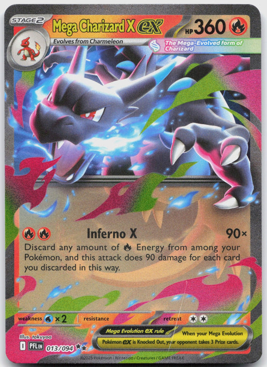 Mega Charizard X ex Holo Double Rare ME02: Phantasmal Flames 013/094 NM