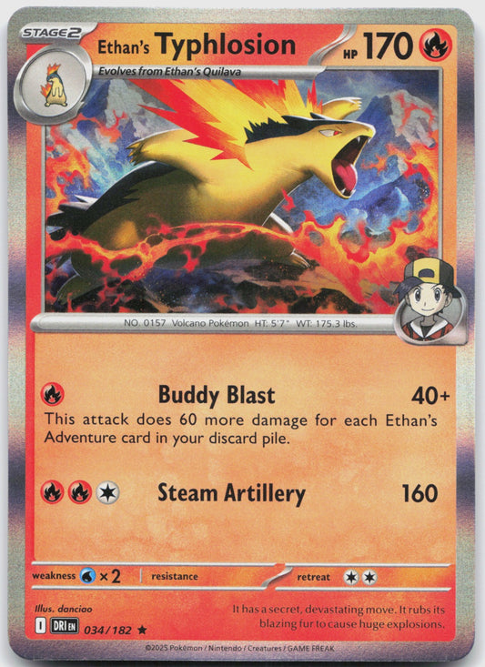 Ethan's Typhlosion Holo Rare SV10: Destined Rivals 034/182 NM