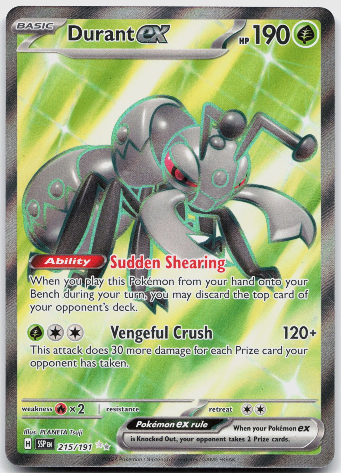 Durant ex Holo Ultra Rare SV08: Surging Sparks 215/191 NM