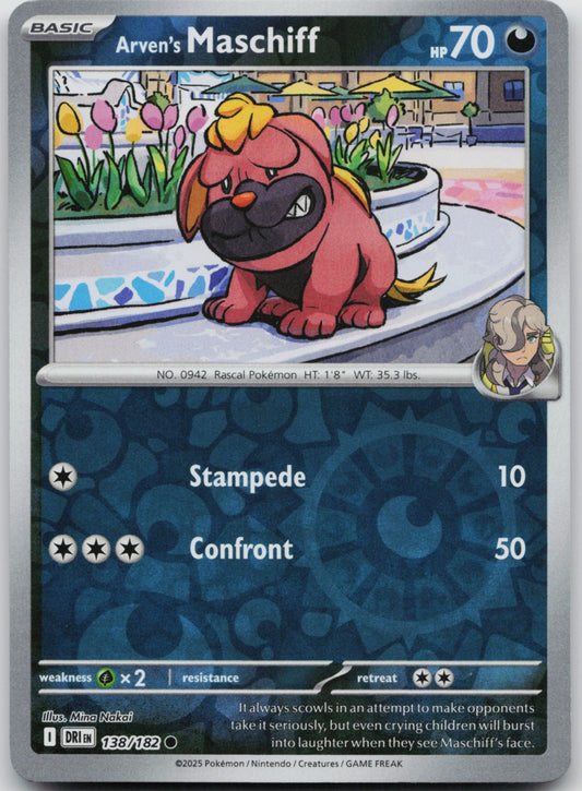 Arven's Maschiff Reverse Holo Common SV10: Destined Rivals 138/182 NM