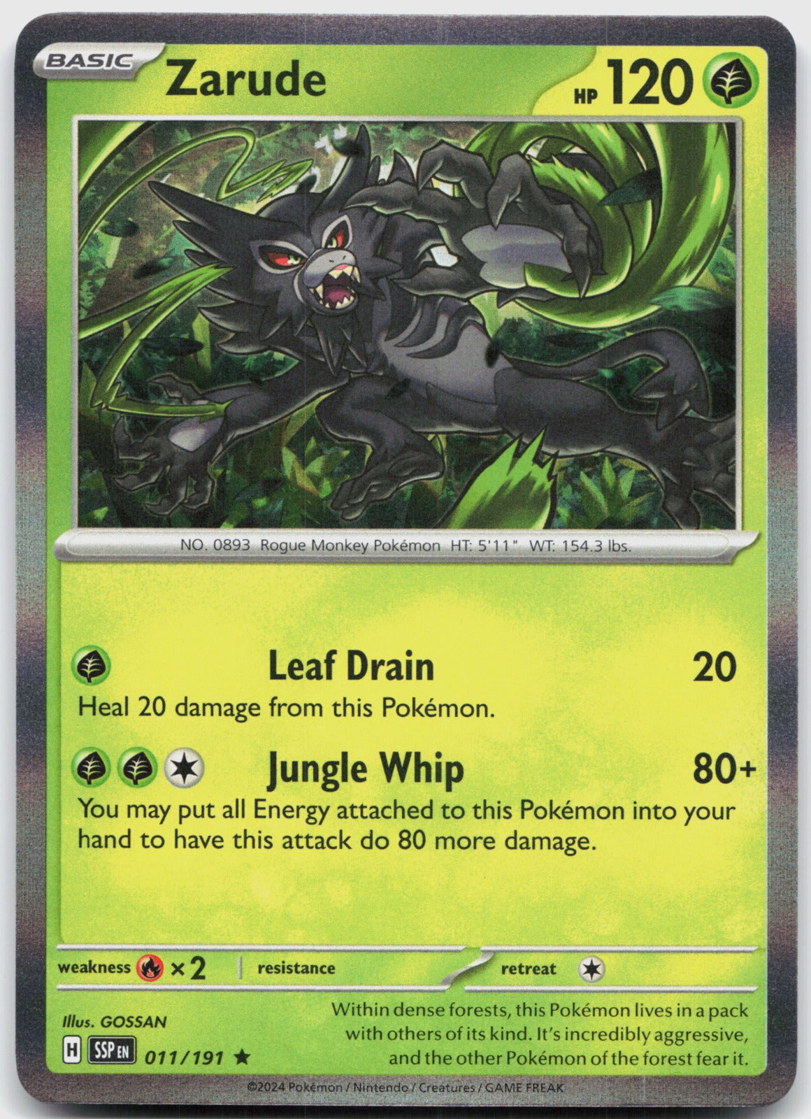 Zarude Holo Rare SV08: Surging Sparks 011/191 NM