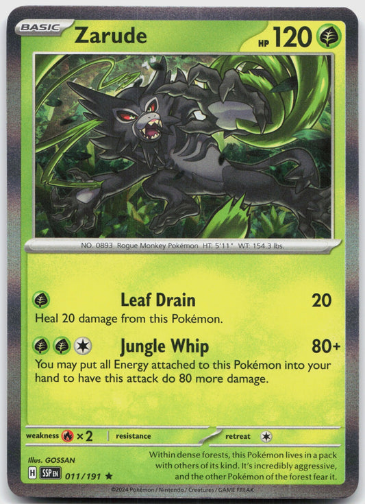 Zarude Holo Rare SV08: Surging Sparks 011/191 NM
