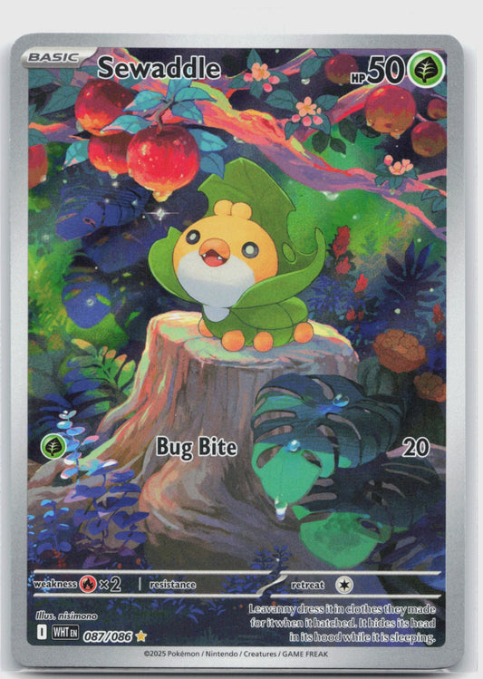 Sewaddle Holo Illustration Rare SV: White Flare 087/086 NM