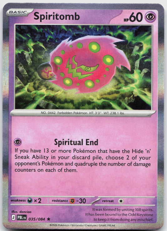 Spiritomb Holo Rare ME05: Pitch Black 035/084 NM