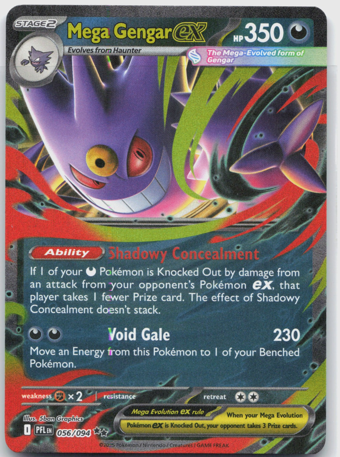 Mega Gengar ex Holo Double Rare ME02: Phantasmal Flames 056/094 NM