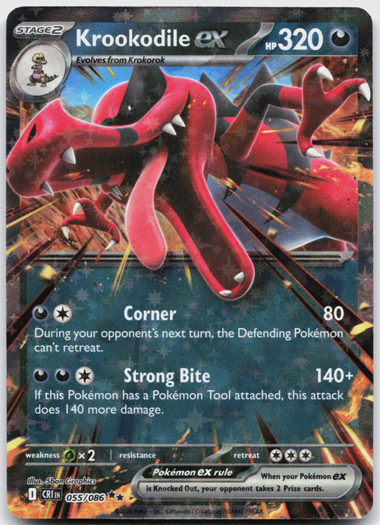 Krookodile ex Holo Double Rare ME04: Chaos Rising 055/086 NM
