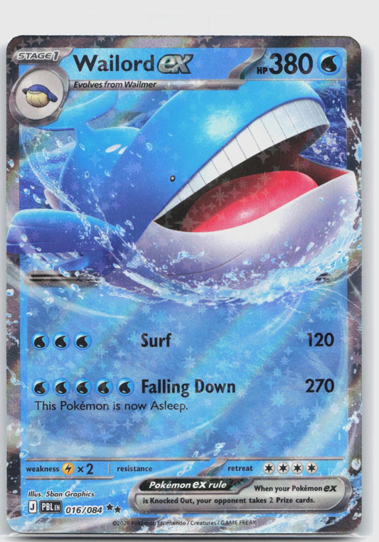 Wailord ex Holo Double Rare ME05: Pitch Black 016/084 NM