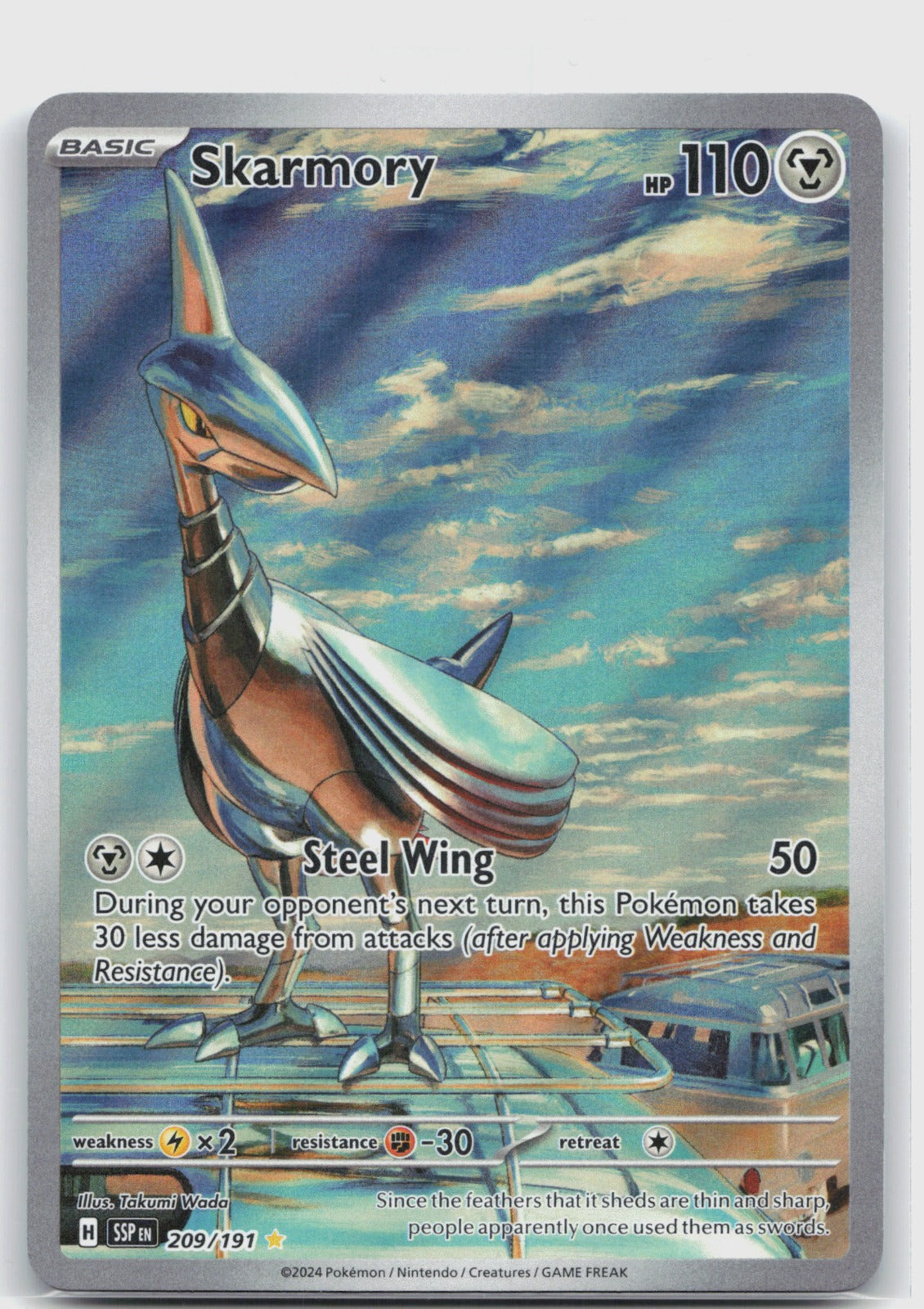 Skarmory Holo Illustration Rare SV08: Surging Sparks 209/191 NM