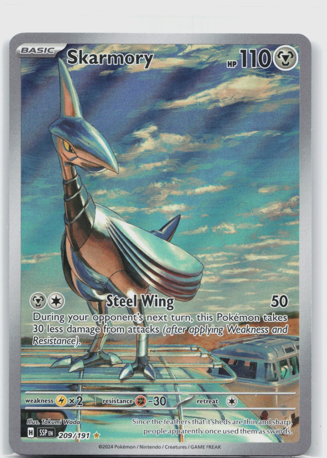 Skarmory Holo Illustration Rare SV08: Surging Sparks 209/191 NM