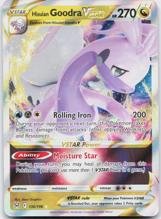 Hisuian Goodra VSTAR Holo Ultra Rare SWSH11: Lost Origin 136/196 NM