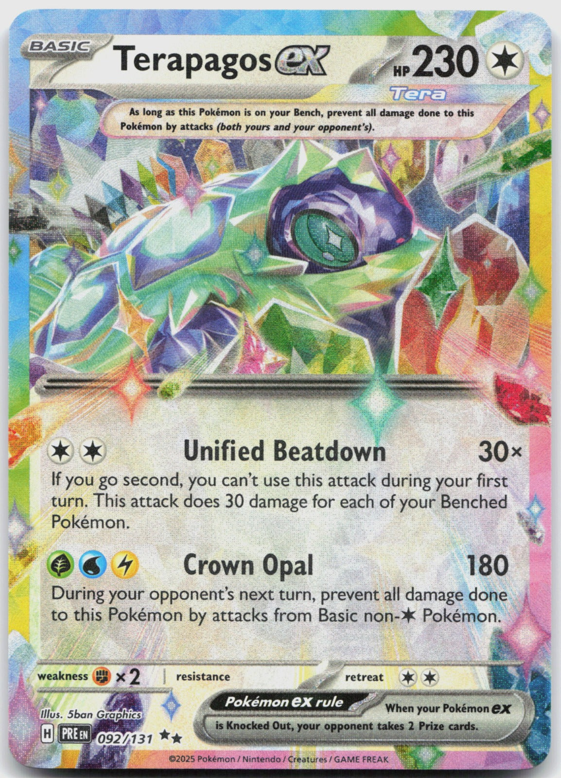 Terapagos ex Holo Double Rare SV: Prismatic Evolutions 092/131 NM