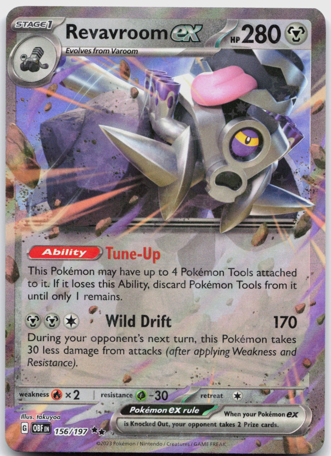 Revavroom ex Holo Double Rare SV03: Obsidian Flames 156/197 NM