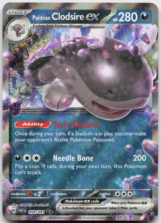 Paldean Clodsire ex Holo Double Rare SV: Paldean Fates 059/091 NM