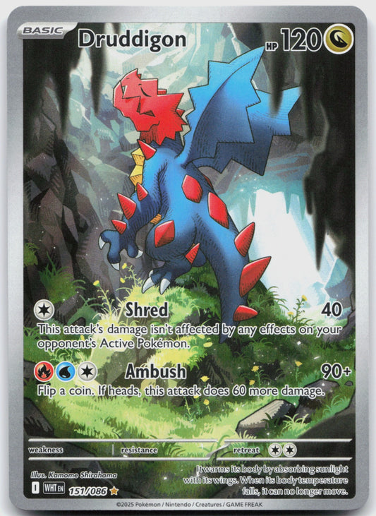 Druddigon Holo Illustration Rare SV: White Flare 151/086 NM