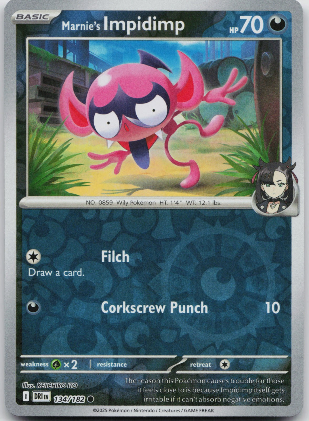 Marnie's Impidimp Reverse Holo Common SV10: Destined Rivals 134/182 NM
