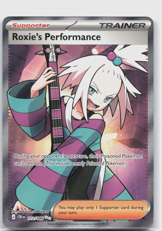 Roxie's Performance Holo Ultra Rare ME04: Chaos Rising 112/086 NM