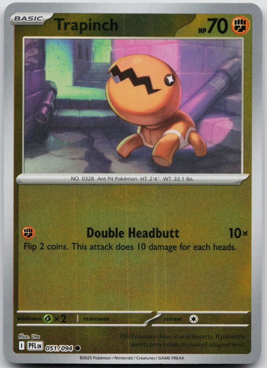 Trapinch Reverse Holo Common ME02: Phantasmal Flames 051/094 NM
