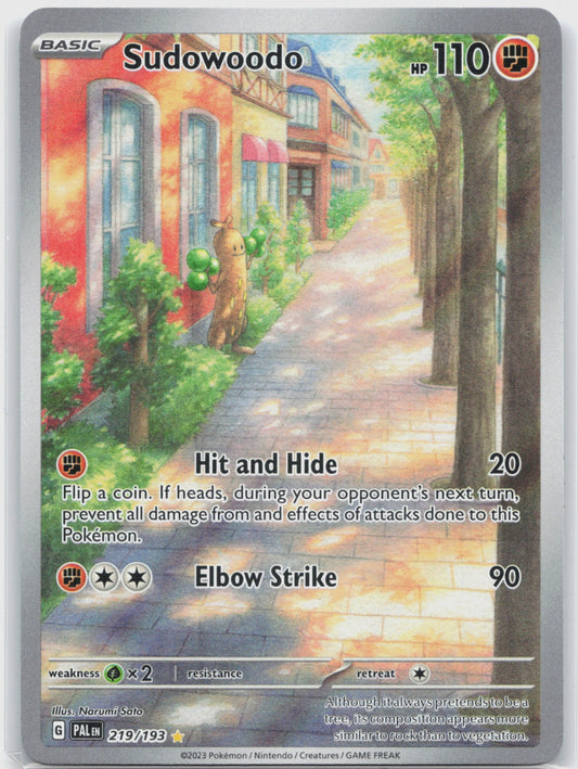 Sudowoodo Holo Illustration Rare SV02: Paldea Evolved 219/193 NM