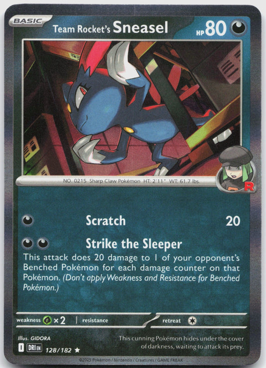 Team Rocket's Sneasel Holo Rare SV10: Destined Rivals 128/182 NM