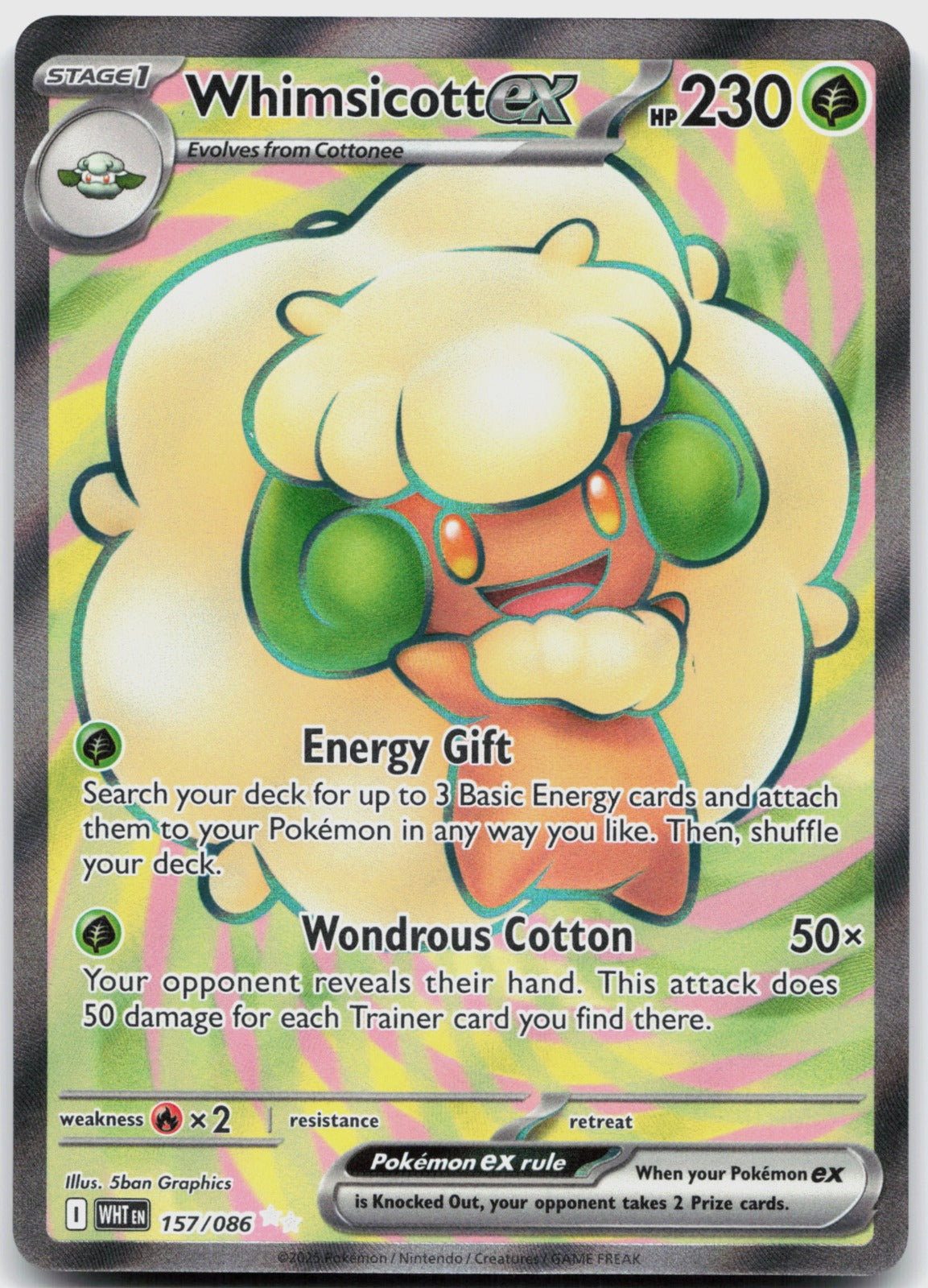 Whimsicott ex Holo Ultra Rare SV: White Flare 157/086 NM