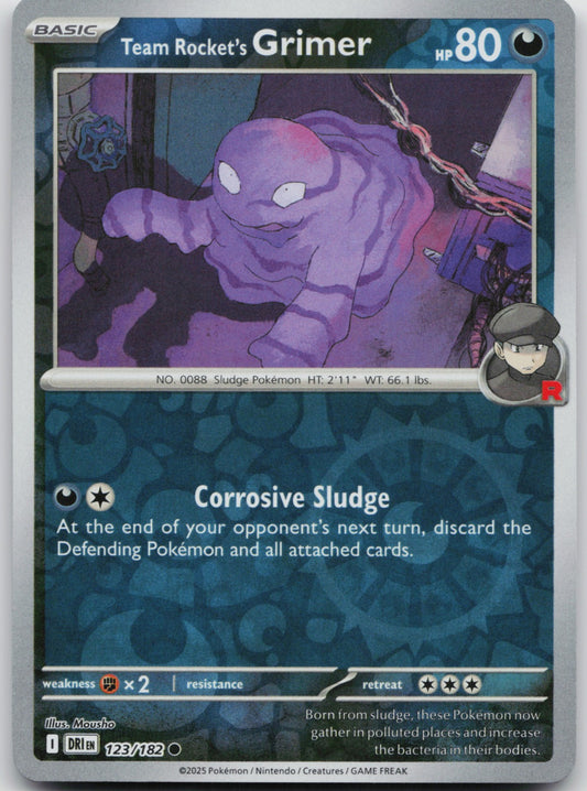 Team Rocket's Grimer Reverse Holo Common SV10: Destined Rivals 123/182 NM
