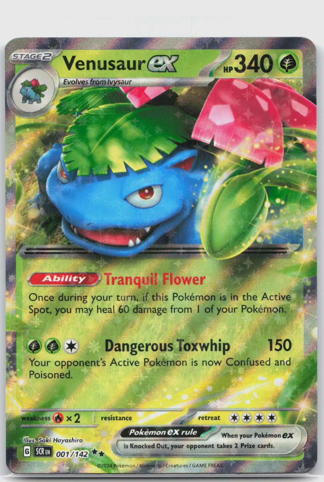 Venusaur ex Holo Double Rare SV07: Stellar Crown 001/142 NM