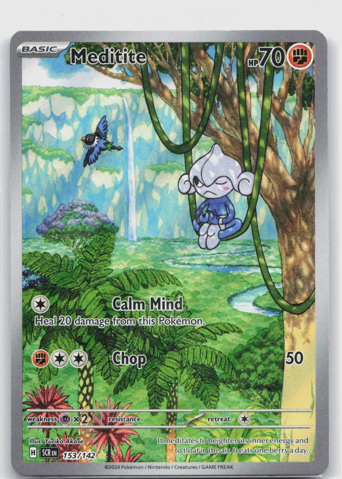 Meditite Holo Illustration Rare SV07: Stellar Crown 153/142 NM