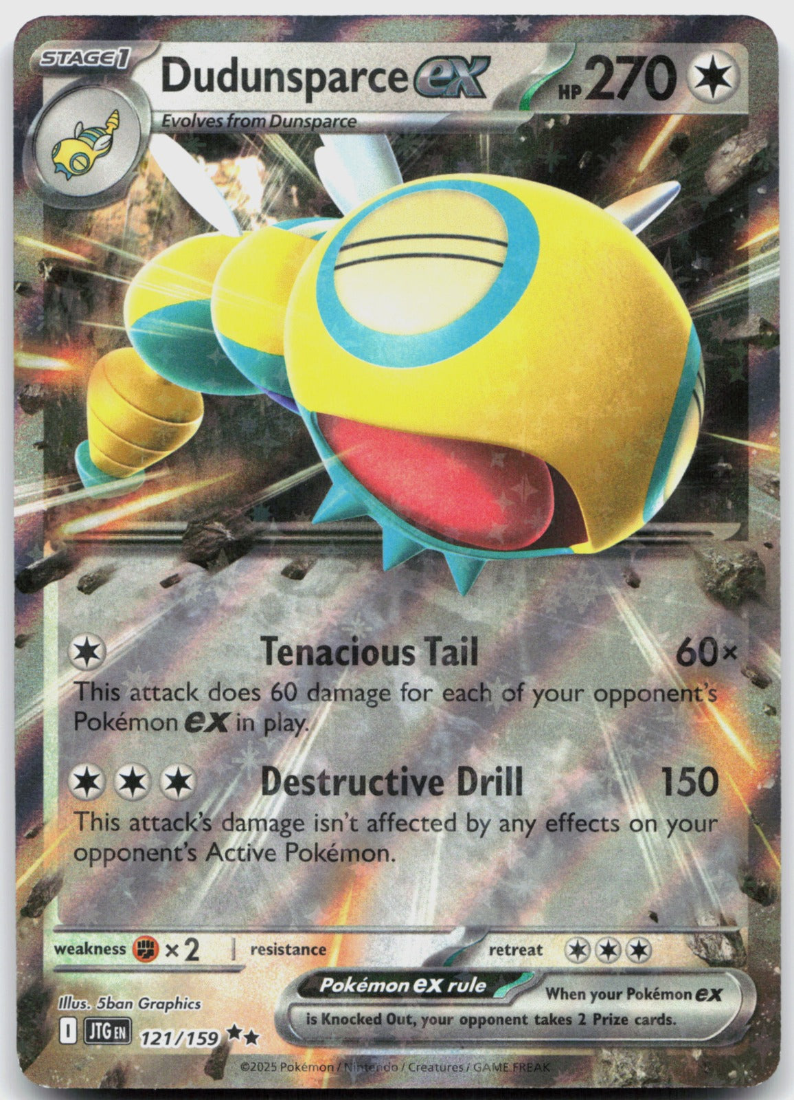 Dudunsparce ex Holo Double Rare SV09: Journey Together 121/159 NM