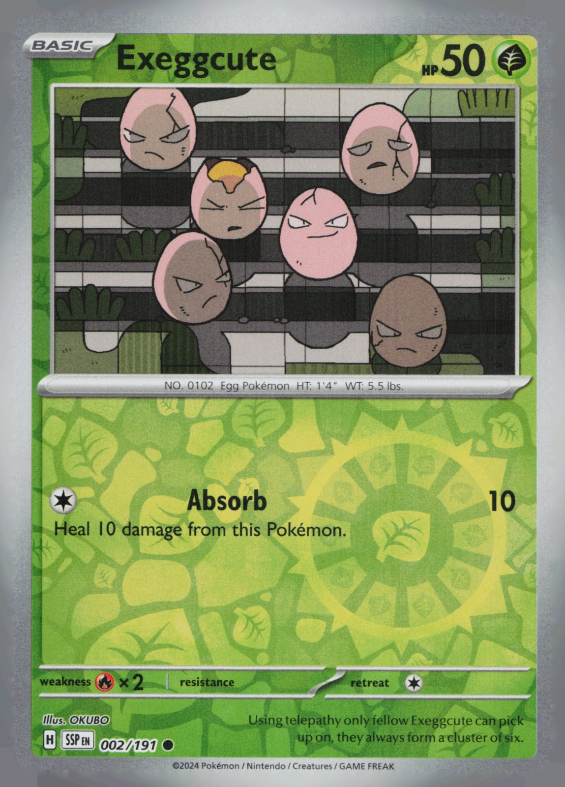 Exeggcute Reverse Holo Common SV08: Surging Sparks 002/191 NM