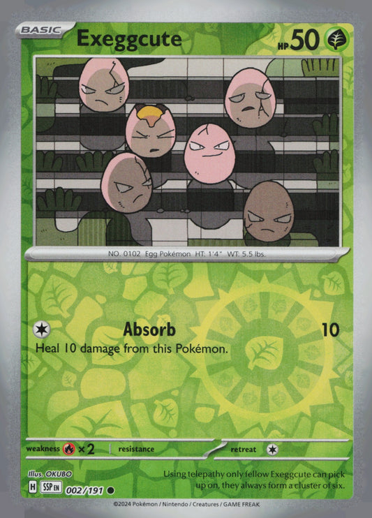 Exeggcute Reverse Holo Common SV08: Surging Sparks 002/191 NM