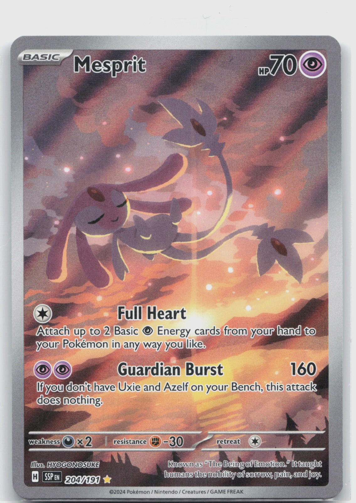 Mesprit Holo Illustration Rare SV08: Surging Sparks 204/191 NM