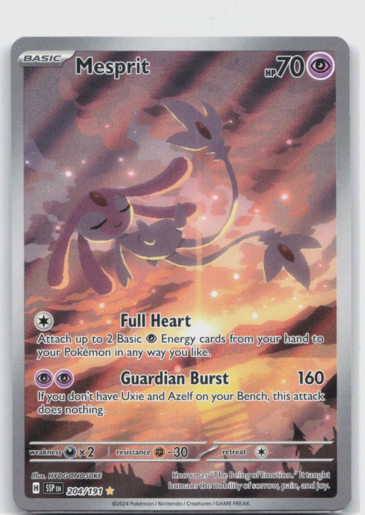 Mesprit Holo Illustration Rare SV08: Surging Sparks 204/191 NM