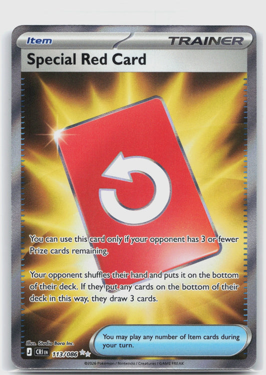 Special Red Card Holo Ultra Rare ME04: Chaos Rising 113/086 NM