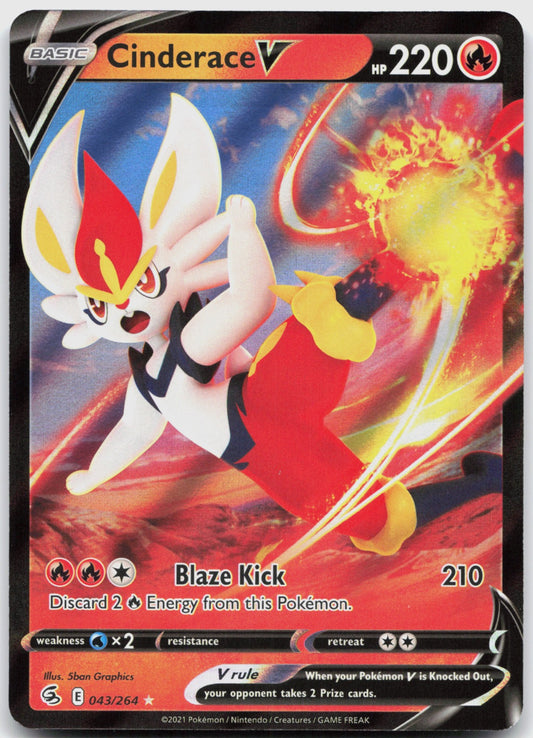 Cinderace V (43) Holo Ultra Rare SWSH08: Fusion Strike 043/264 NM