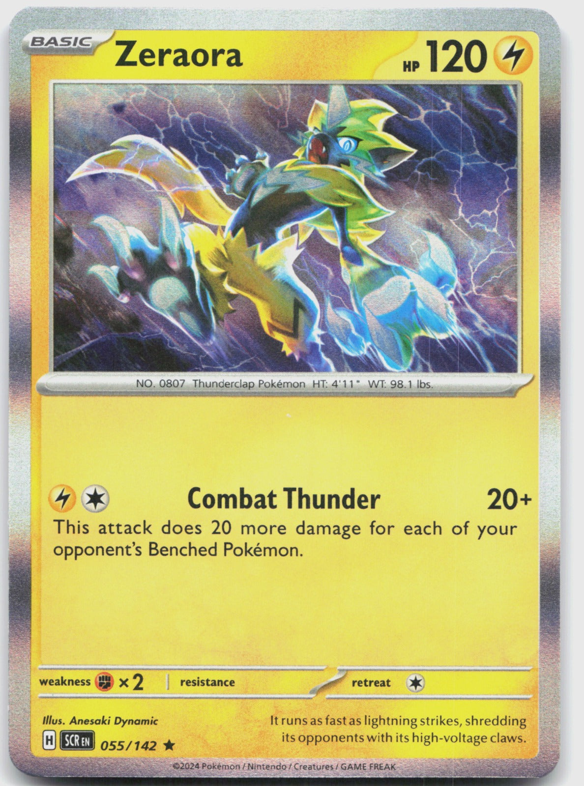 Zeraora Holo Rare SV07: Stellar Crown 055/142 NM